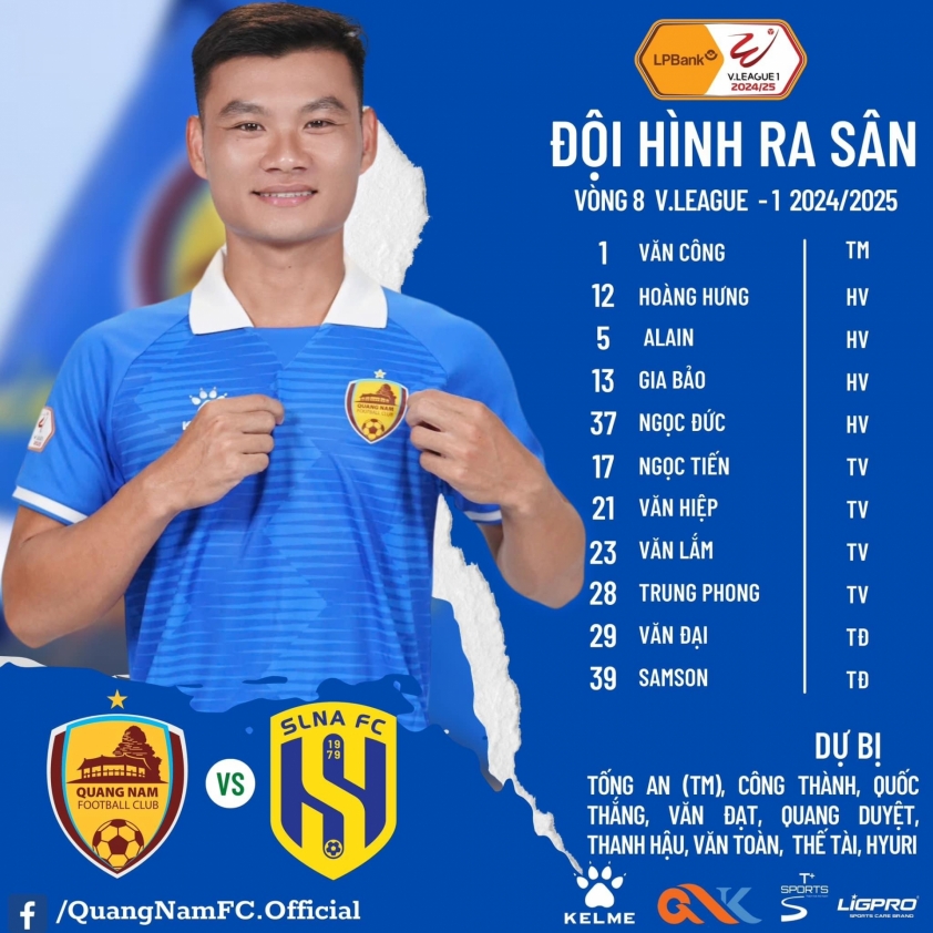 SLNA và Quảng Nam hòa nhau trong trận đấu đầy kịch tính tại vòng 8 V-League